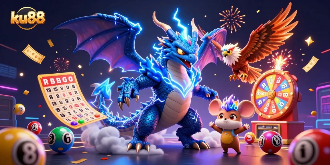 Engage with ku88's vibrant lottery experience featuring colorful elements and dynamic characters.