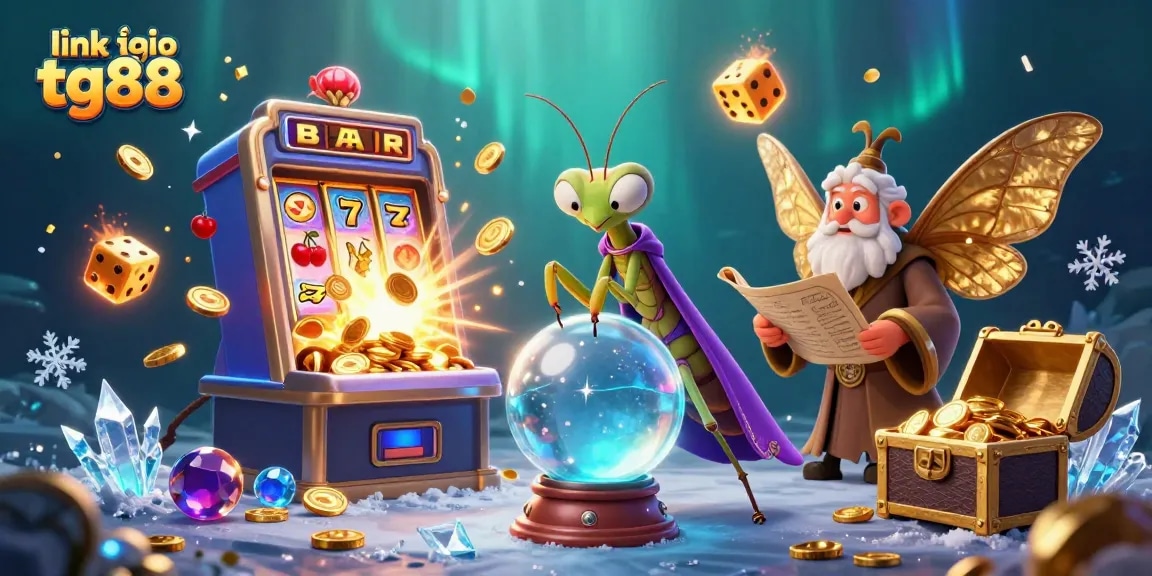 Experience the thrill of winning with link vào tg88 at this vibrant casino scene featuring fortune tellers and jackpots.