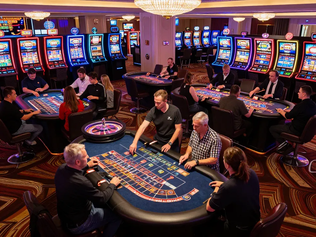 Players enjoying a variety of games at GEN88, enhancing their odds of winning in a vibrant casino atmosphere.