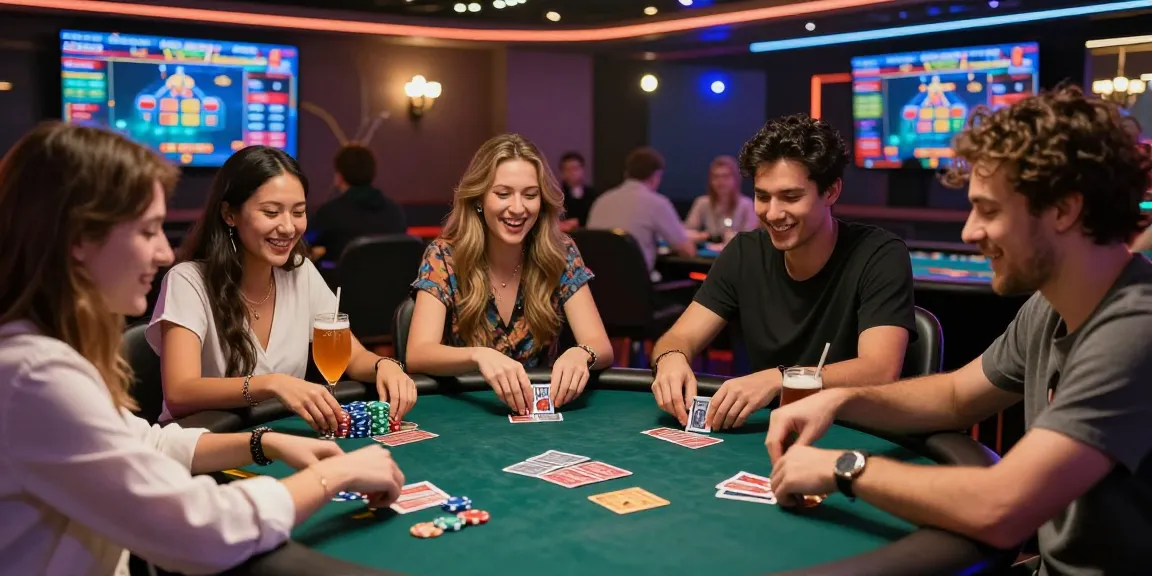 Nhóm bạn chơi game B52 cùng nhau, không khí vui vẻ và sôi động trong sòng bạc trực tuyến.