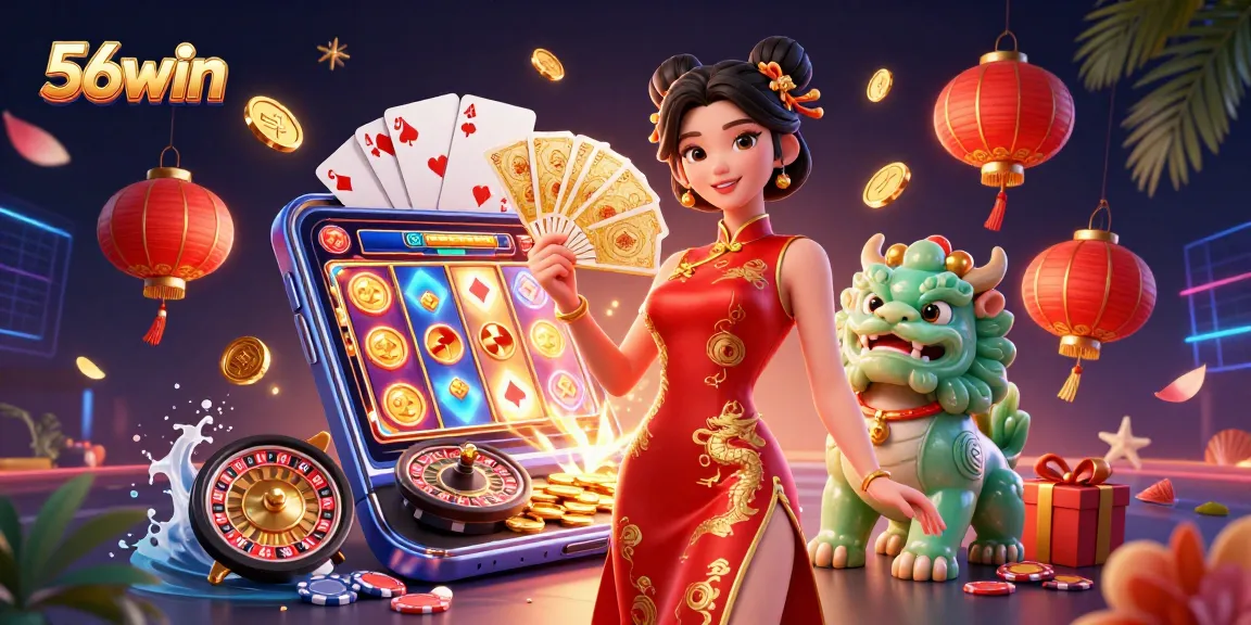 Experience the thrill of winning at 56win with exciting games and vibrant 3D illustrations.