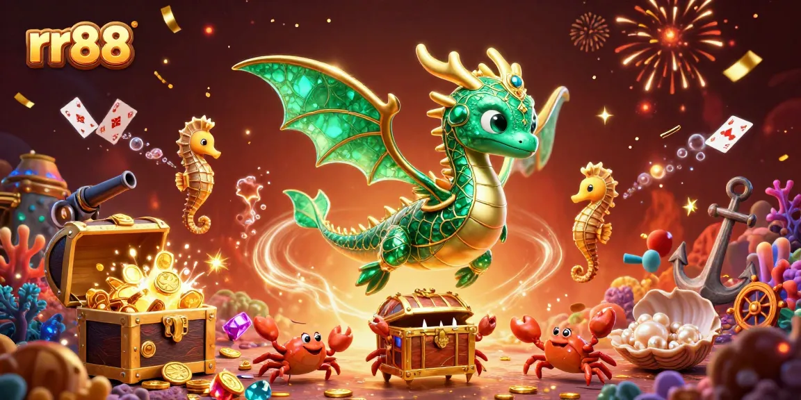Experience thrilling gameplay with rr88's underwater casino adventure featuring a sea dragon and treasure.