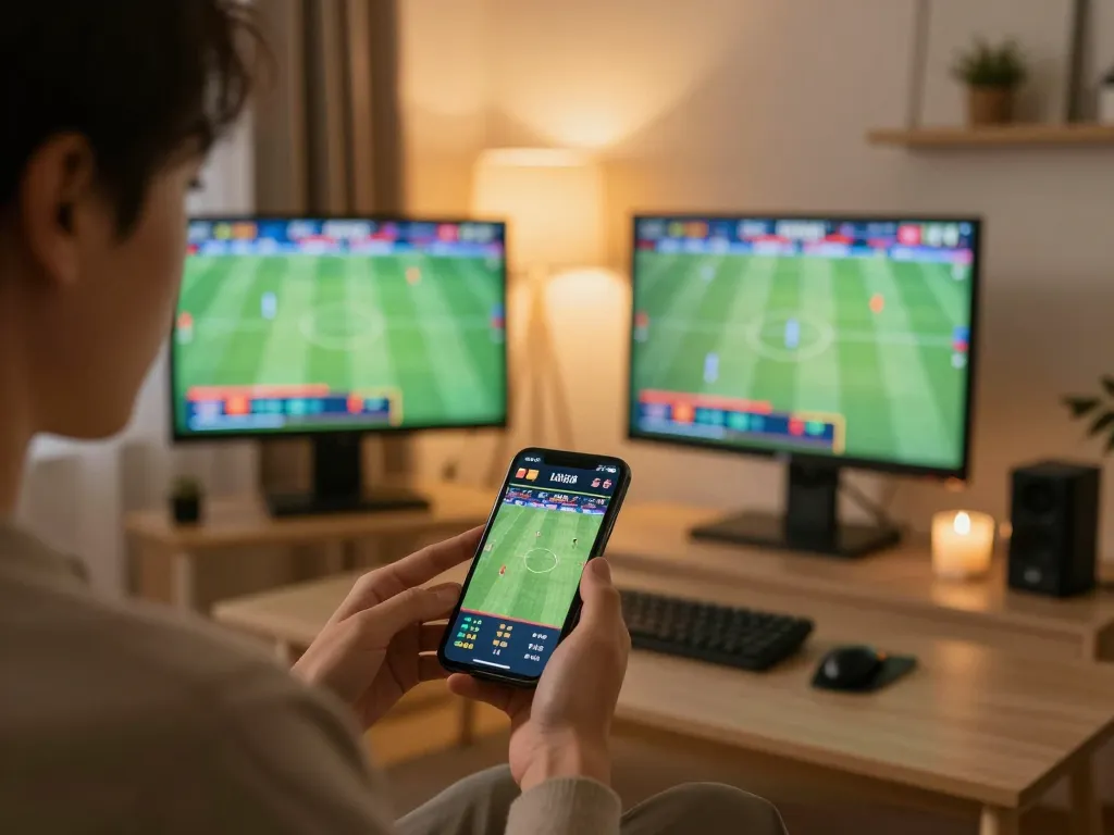 Engaging moment of live betting on CAKHIATV with strategic discussions and multiple screens showing matches.