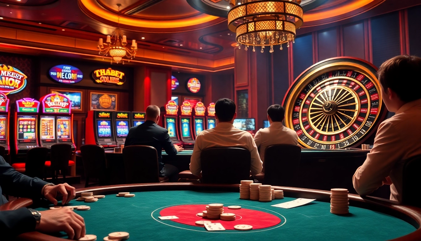 Engaging poker play at Thabet College's vibrant casino atmosphere.