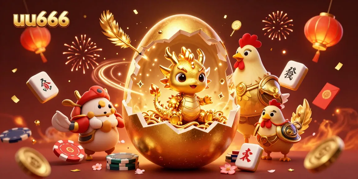 Experience the excitement of uu666 with a majestic golden dragon and poker chips in a vibrant casino scene.