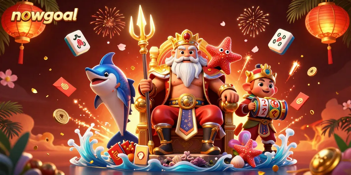 Experience nowgoal's dynamic live sports action with vibrant 3D casino illustration.