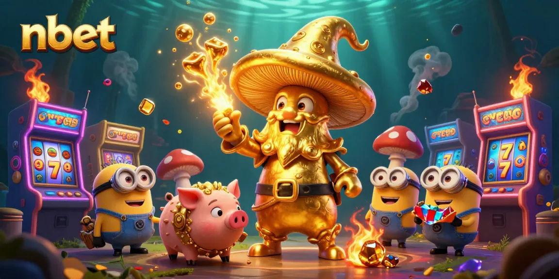 Spin the reels and win with nbet's vibrant casino theme illustrated in a dynamic scene.