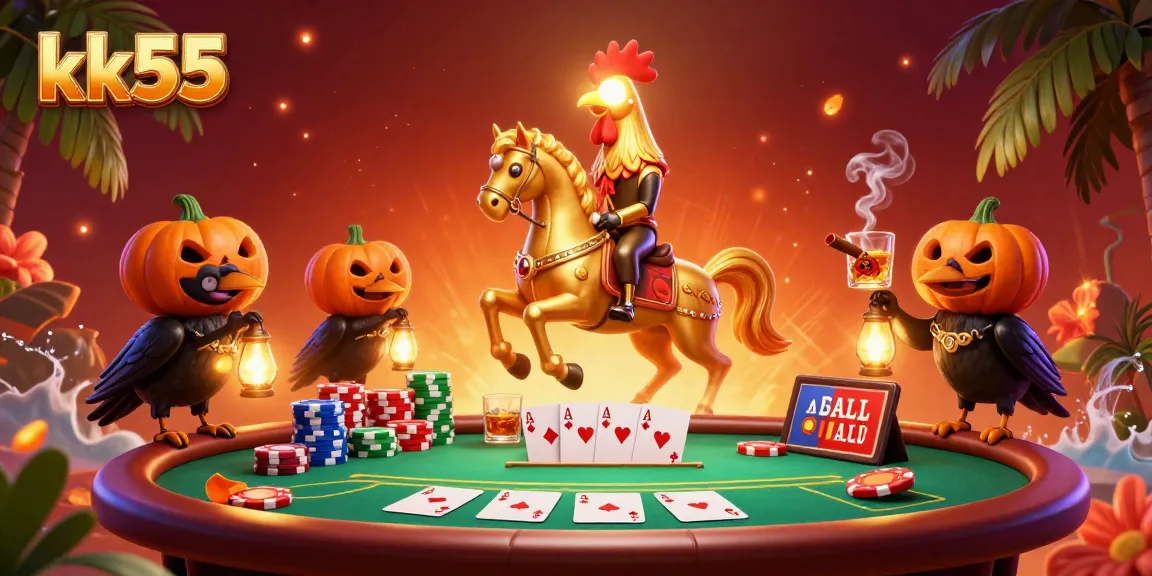 Experience the thrill at kk55 with a golden horseman and poker delights in a vibrant casino.
