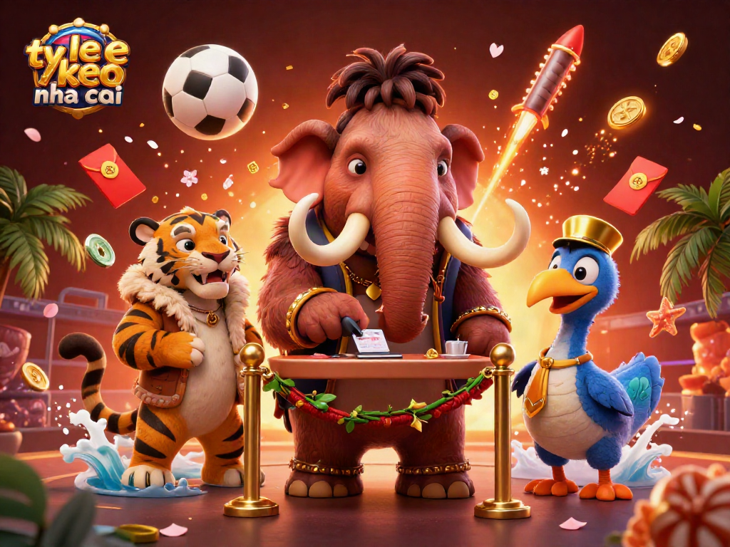 Explore ty le keo nha cai with vibrant characters showcasing sports betting excitement in a dynamic casino scene.