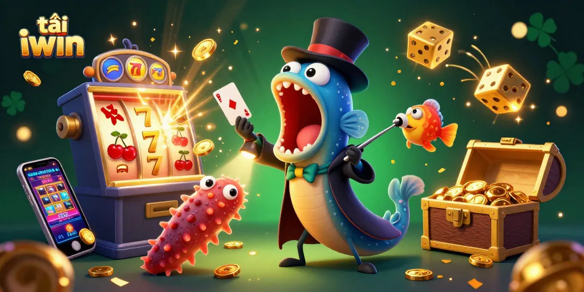 Experience exciting gameplay with tải iwin as vibrant underwater characters create a magical casino scene.