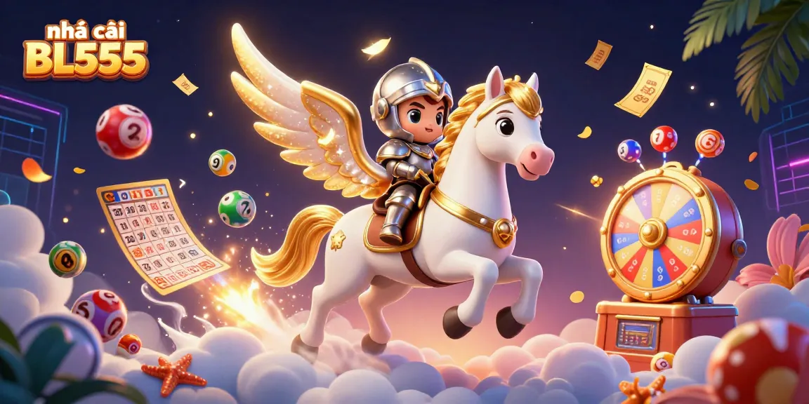 Engage with nhà cái BL555 for exhilarating gaming experiences, featuring vibrant lottery elements and a magical knight.
