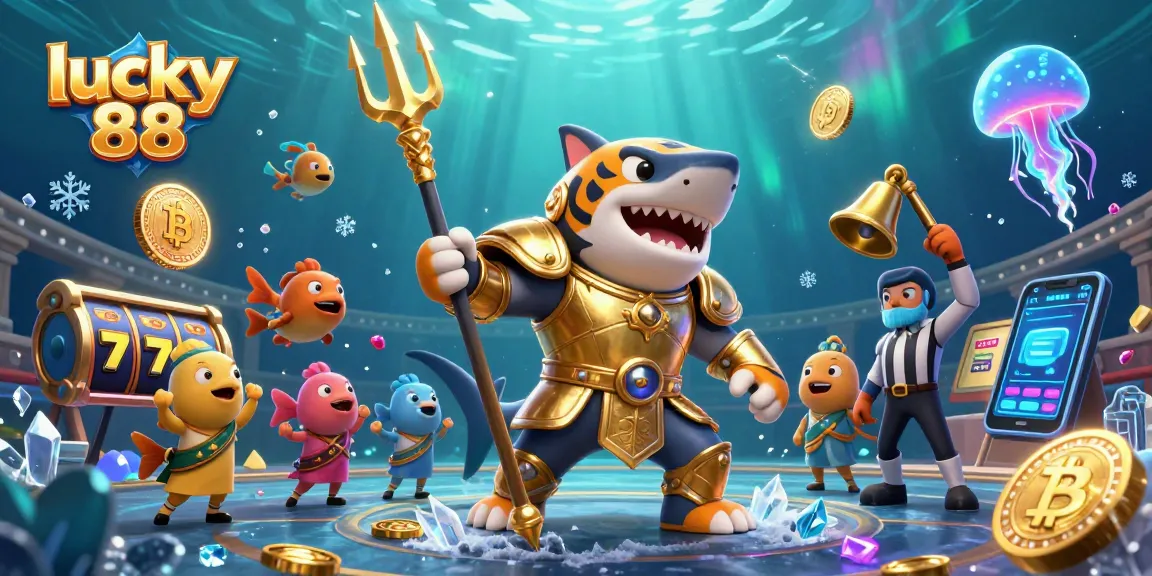 Play lucky 88 and enjoy exhilarating slot action amidst an underwater colosseum.