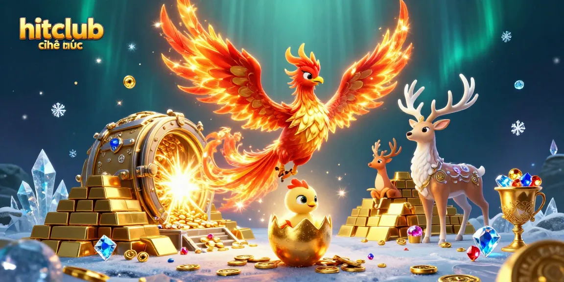 Join the excitement at hitclub chính thức, where a dazzling phoenix and treasures await in an engaging online gaming experience.