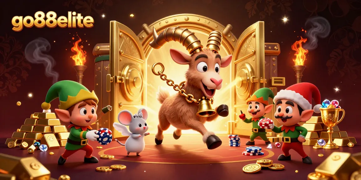 Experience the exciting gaming world of go88elite with lively casino elements in a festive scene.