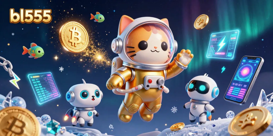 Engage with exciting bl555 gambling experiences with a vibrant, cosmic-themed digital illustration featuring characters in a colorful, energetic casino layout.