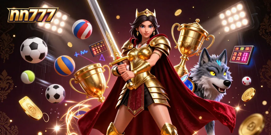 Engage with nn777 by experiencing thrilling sports betting excitement encapsulated in vibrant 3D illustration.