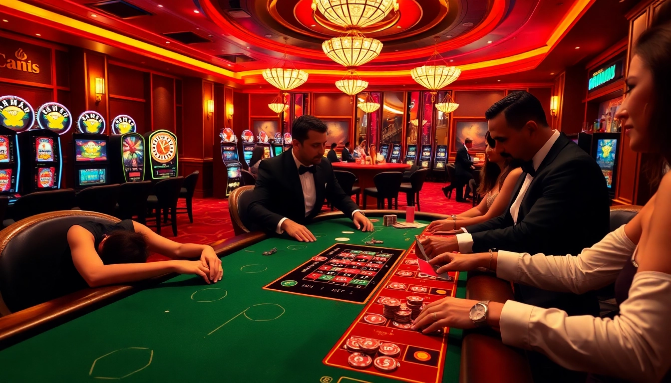 Experience the thrilling atmosphere of gambling at https://tg88u.com/ with a vibrant poker game scene.