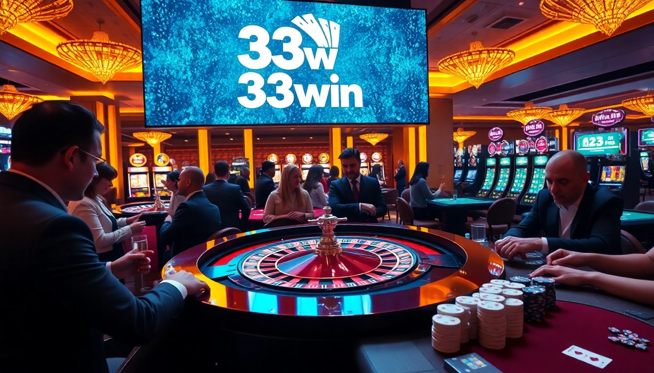 Exciting roulette action featuring 33win, showcasing vibrant casino gameplay and luxury.