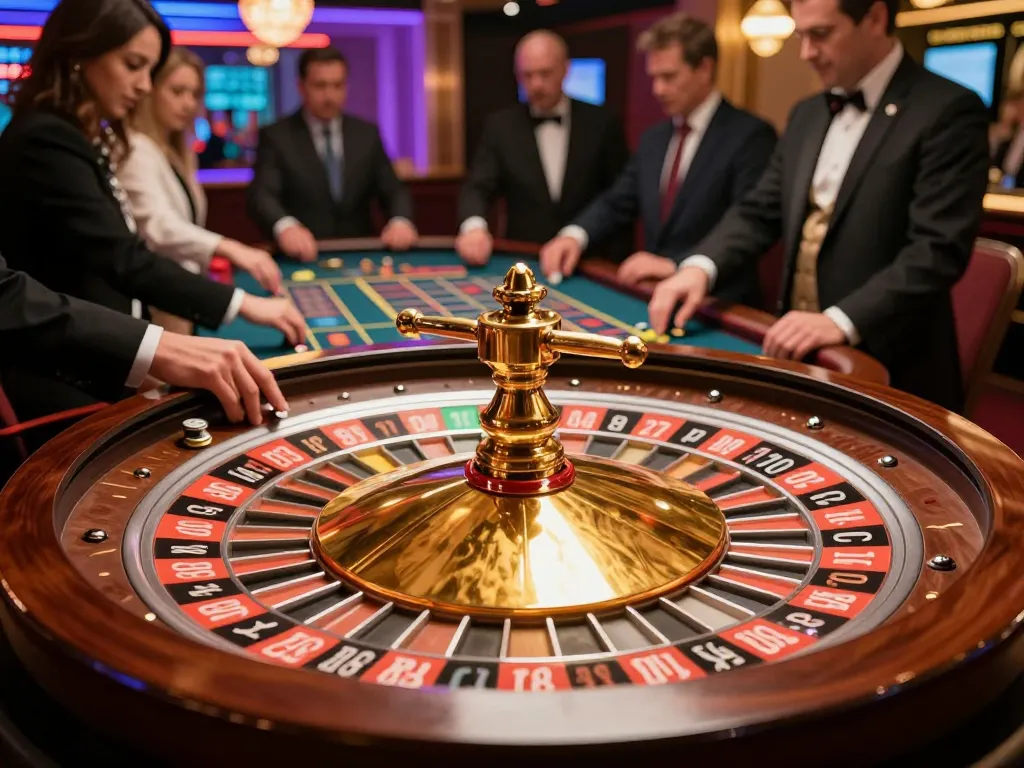 Bets placed at the roulette table in b52club's luxurious casino environment