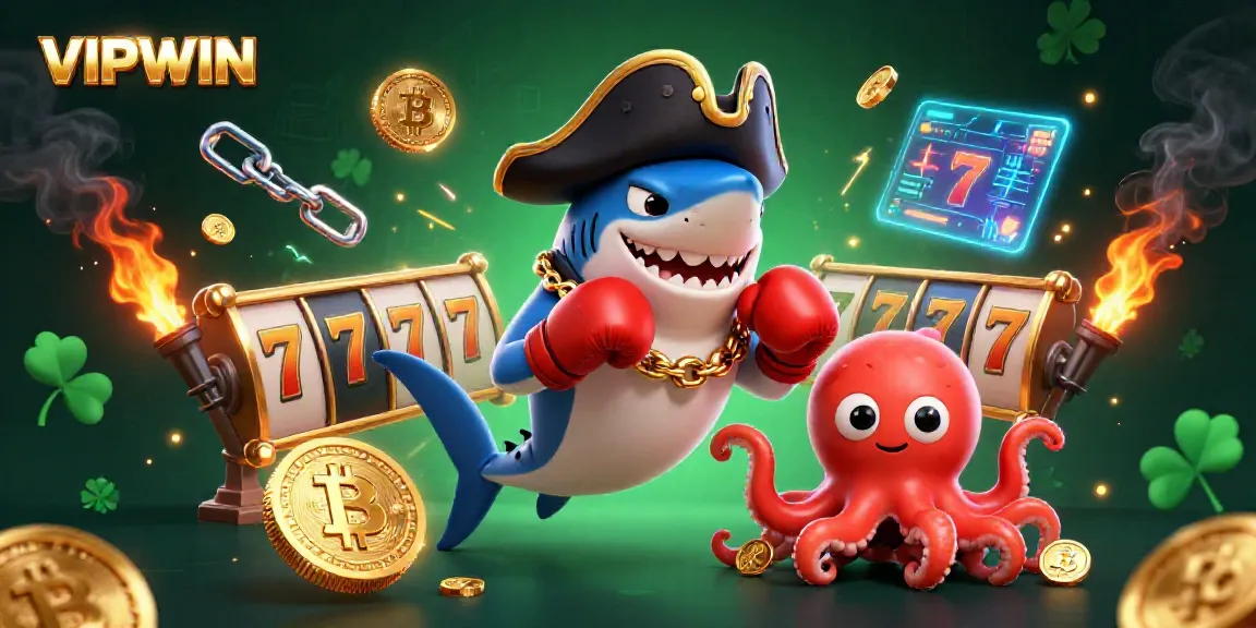 Win big with VIPWIN's thrilling games including slots and jackpots in a vibrant scene.
