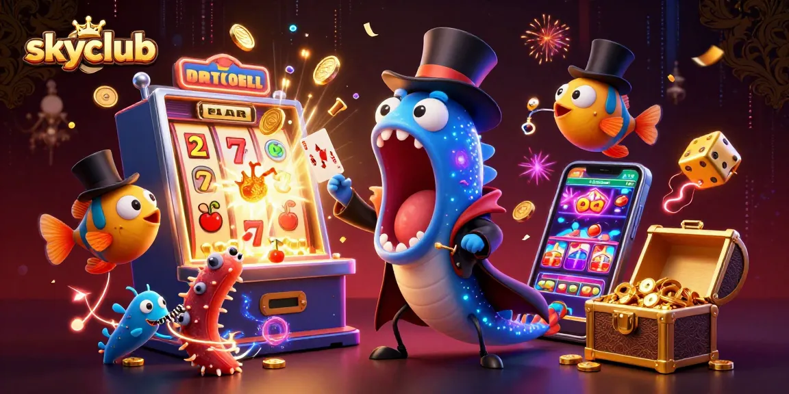 Experience the excitement of skyclub with a vibrant underwater casino scene featuring unique marine life.