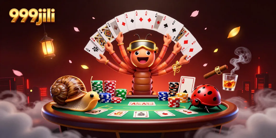 Experience thrilling gameplay with 999jili at an exciting poker table in a stunning 3D illustration.