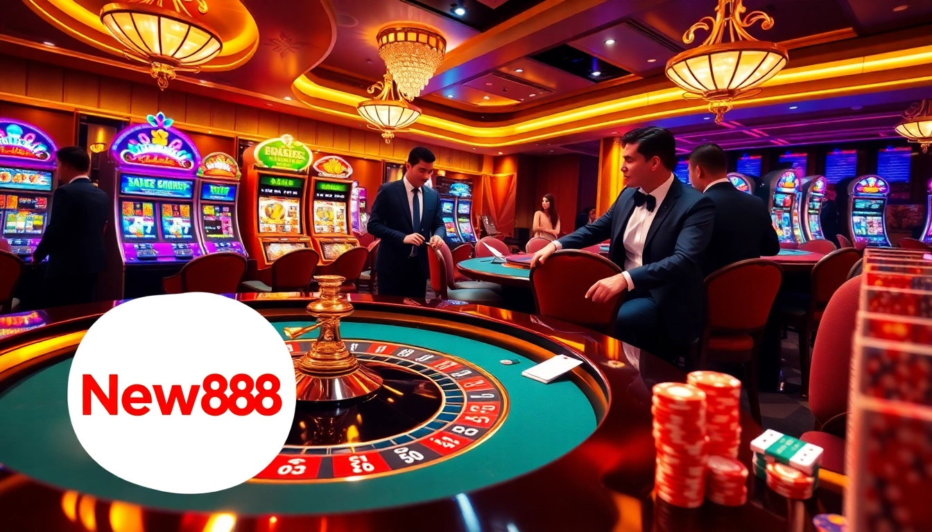 Engaging players at the New88 online casino, showcasing vibrant casino games and a thrilling atmosphere.
