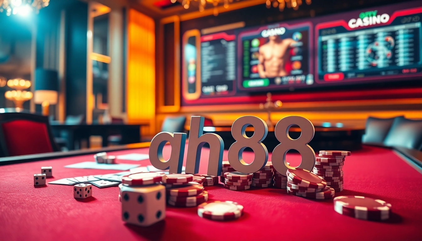 Experience thrilling games at qh88 casino with luxurious poker tables and high-value chips.