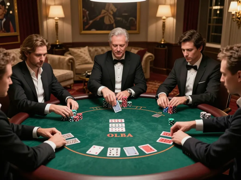 House players strategizing over a high-stakes game at Nhà cái ga88's exclusive poker table.