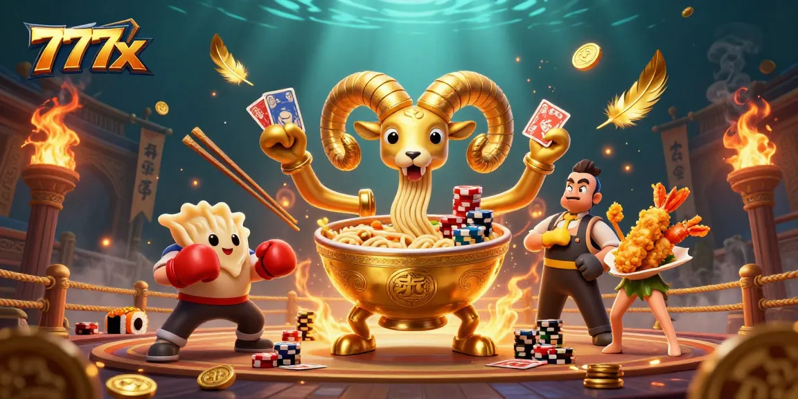 Engage with 777x in an action-packed casino scene featuring vibrant characters and elements.
