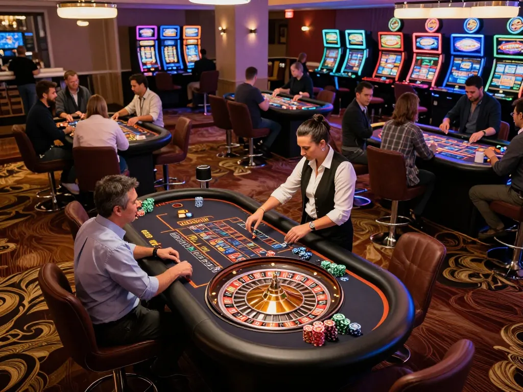 Nohu players experience the thrill of roulette in an upscale casino atmosphere.