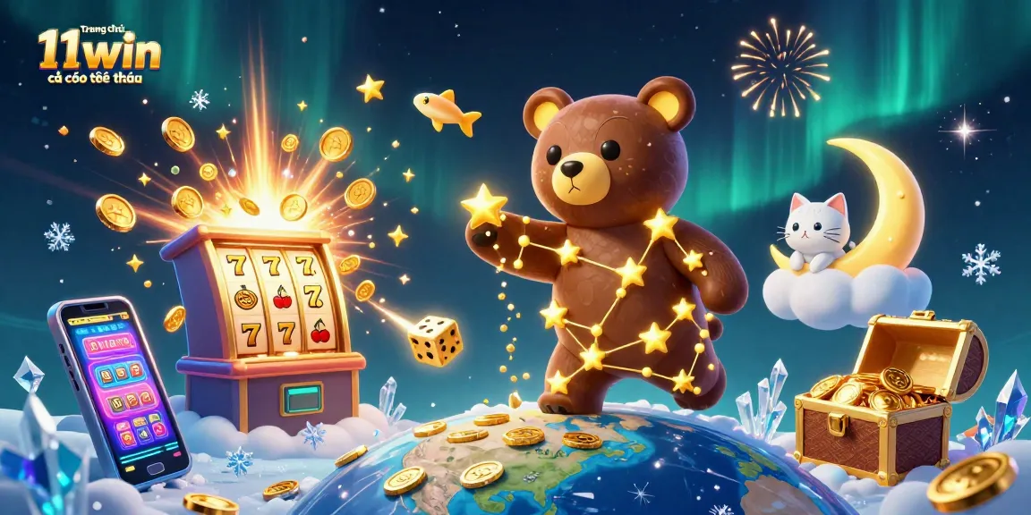 Experience the excitement of Trang chủ 11win cá cược thể thao with this dynamic casino-themed illustration.