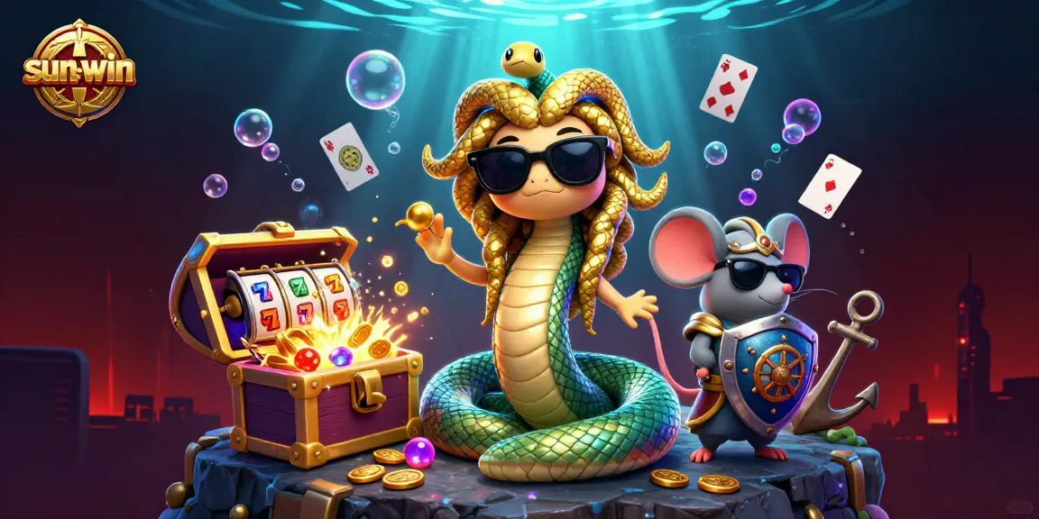 Play exciting games at sun-win, featuring adorable Medusa and a warrior mouse among animated slots.