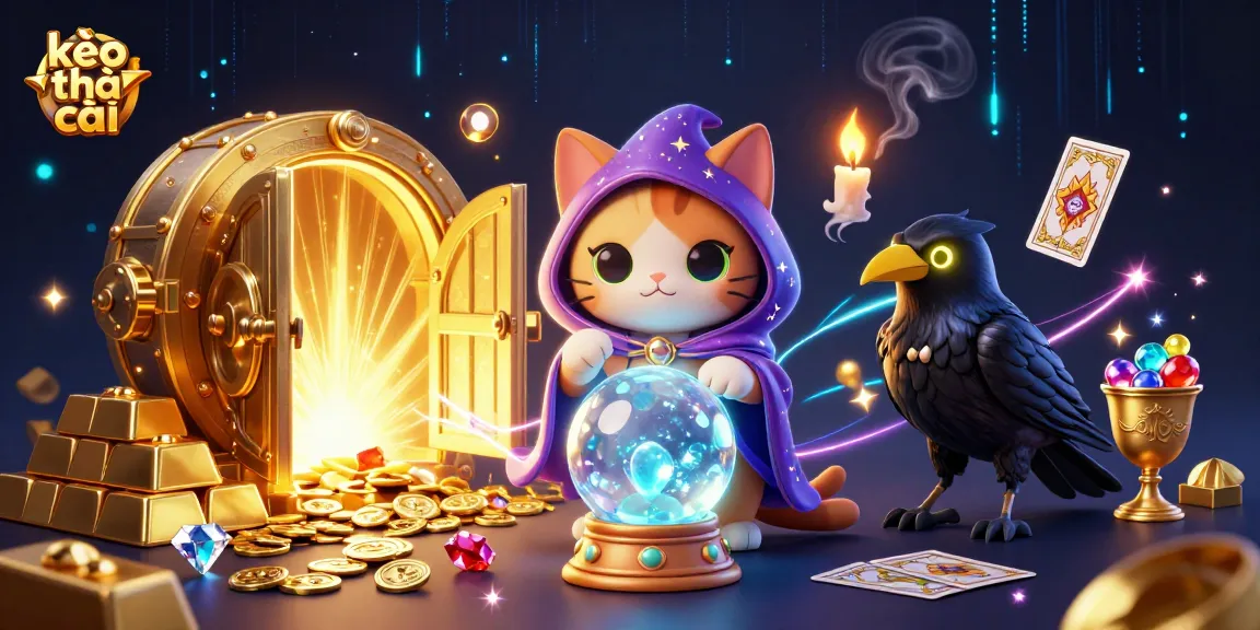 Engage with kèo nhà cái through this vibrant visual featuring mystical characters and treasures.