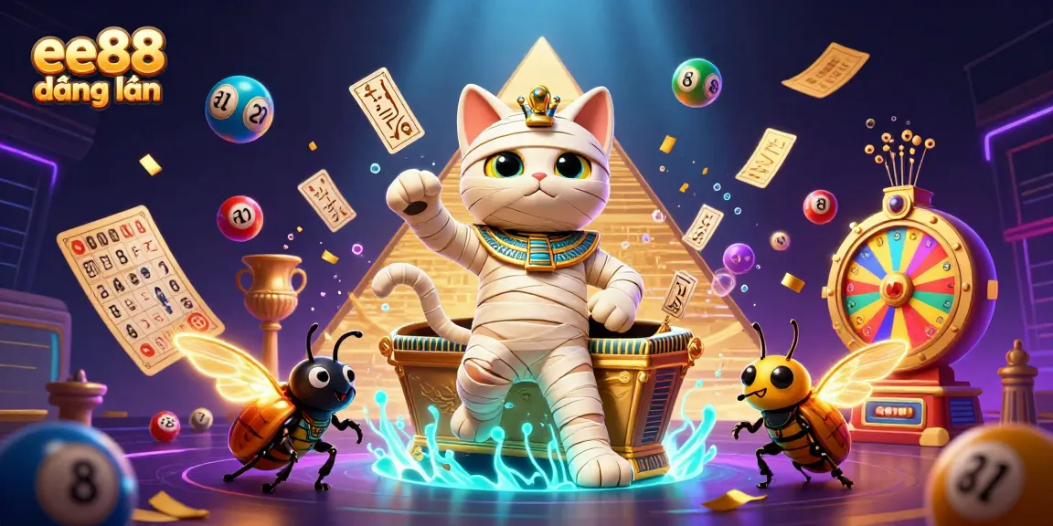 Immerse in the thrilling world of ee88 đăng nhập with an action-packed 3D casino scene featuring vibrant games and characters.