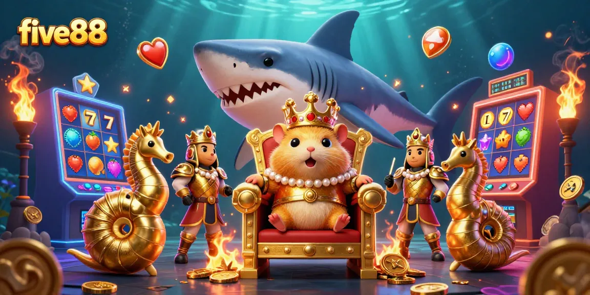 Experience the vibrant action of five88 slots with royalty in a dynamic underwater casino.